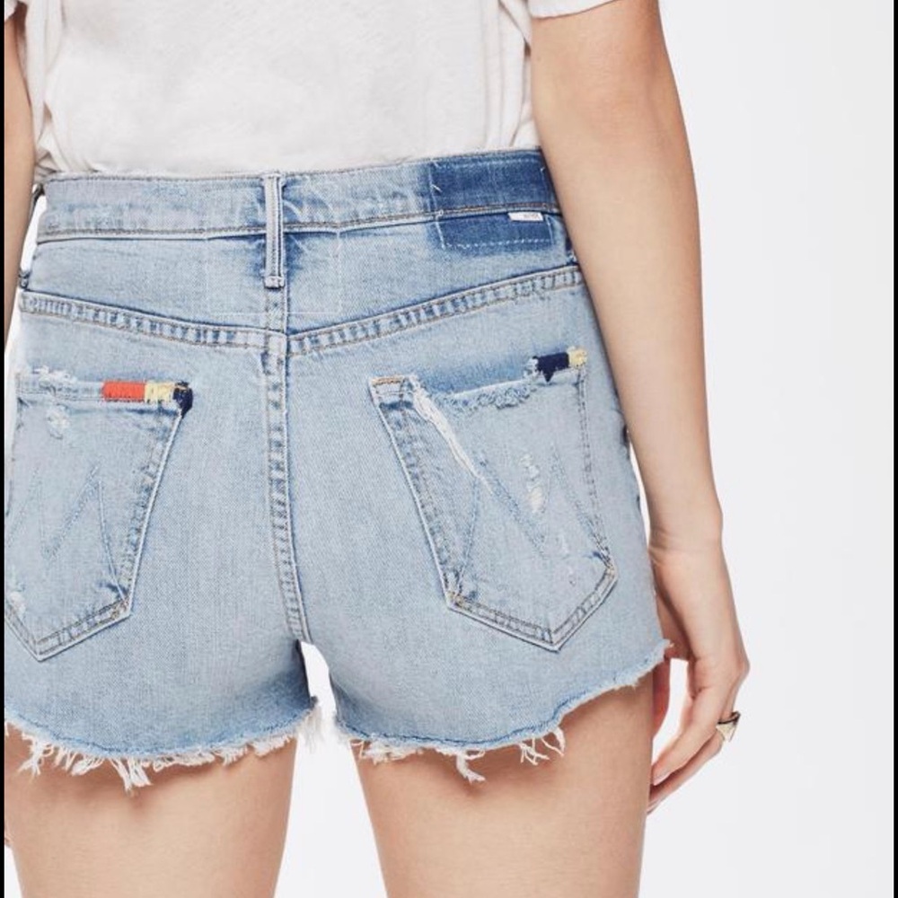 NWT MOTHER Easy Does It Denim Cutoff Shorts Size 31